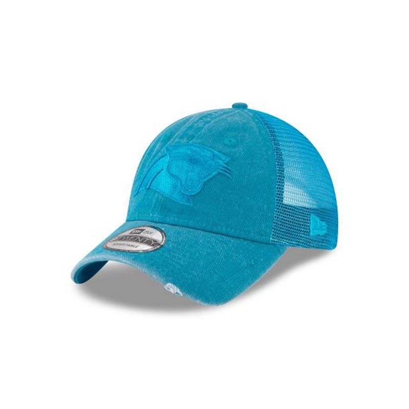 NFL Carolina Panthers Tonal Washed Trucker 9Twenty Adjustable (LBX0675) - Blue New Era Caps